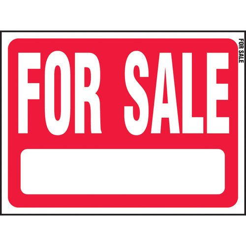 Real Estate Sign, For Sale, White Legend, Plastic, 24 in W x 18 in H Dimensions - pack of 5