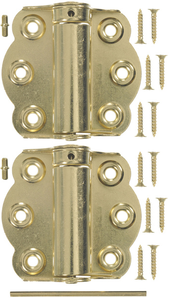 HAMPTON PRODUCTS-WRIGHT V650 Adjustable Self-Closing Hinges 2-3/4", Brass Plt Pair