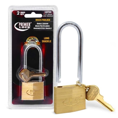 Grip Tight Tools SBP09 Grip Tight 1-1/2" Brass Lock - Long Shackle