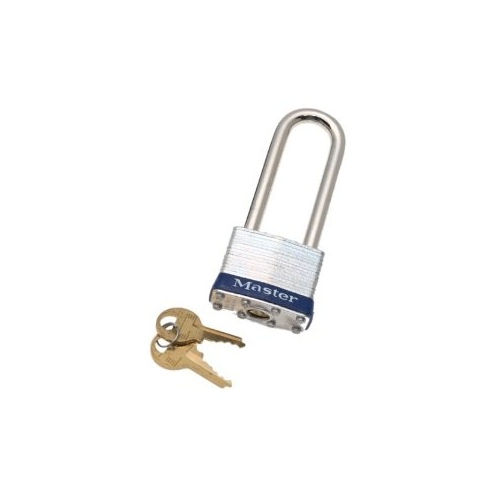 Master Lock Company 1KALJ 2402 Lam Steel Padlock #1 1-3/4 in. Body Long Shackle KA2402 Silver