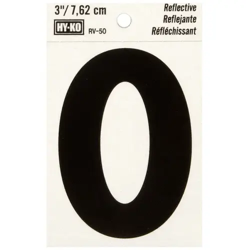 Reflective Letter, Character: O, 3 in H Character, Black Character, Silver Background, Vinyl