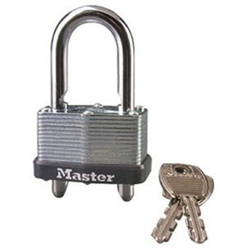 1-3/4 In. Wide Laminated Steel Body, 9/32 In. Diameter Steel Shackle, Adjustable Shackle from 5/8 In. to 2 In. Silver