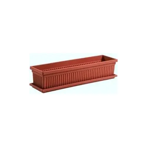 Flower Box 6.38" H X 30" D Plastic Venetian Clay Clay