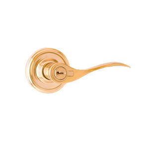 Right Hand Bordeau Entry Lock with Adjustable Latch and Full Lip Strike Lifetime Brass Finish