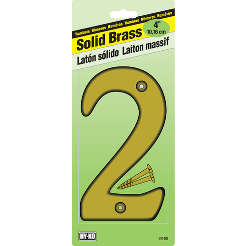 Numbering Solid Brass 4" Dimensional (#2)