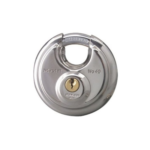 2-3/4 in. W (70 mm) Stainless Steel Discus Padlock with Shrouded Shackle Silver