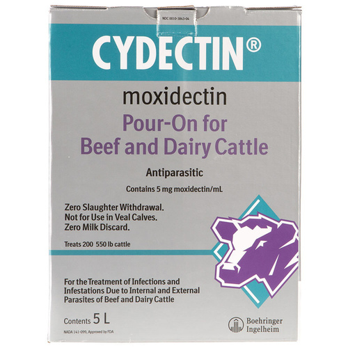 Bayer Animal Health 023-85693964 CYDECTIN POUR ON FOR BEEF AND DAIRY CATTLE - 5 Liter