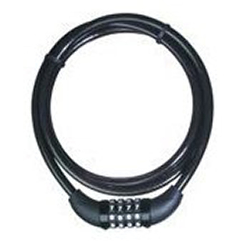 Locking Cable 8119DPF Set Your Own Combination 3/8" W X 5 ft. L Steel 4-Dial Combination Locking Ca Black