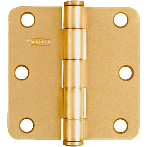 3" Satin Brass Door Hinge 1/4 Round Pair