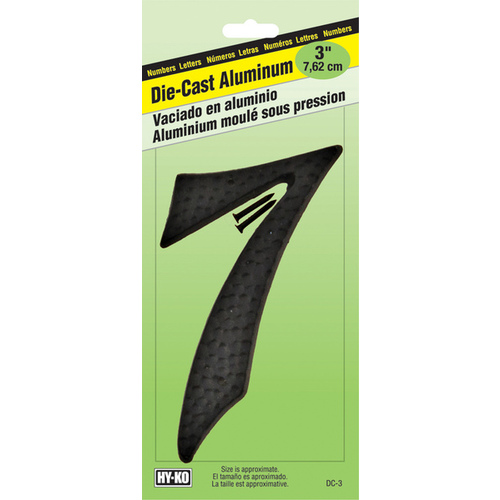 Numbering Die-Cast Aluminum 3" (#7) - Black