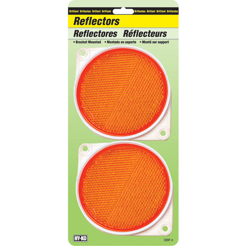 Carded Reflector, 9.63 in L Post, Amber Reflector - pack of 2