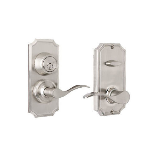 Weslock R1501UNUNSL2D Unigard UL Rated Right Hand Bordeau on Premiere Interconnected Lock with 2-3/8" Latch and Round Corner Strikes Satin Nickel Finish