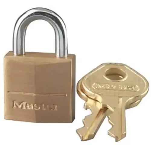 Padlock 120D 3/4" H X 7/16" W X 3/4" L Brass Pin Cylinder Brass