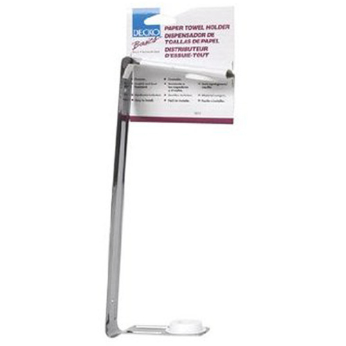 Paper Towel Holder, Steel, White, Chrome, Wall Mounting