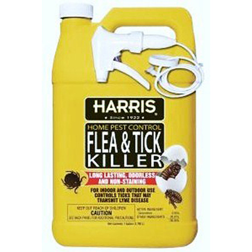 Flea and Tick Killer, Liquid, Spray Application, 1 gal Clear