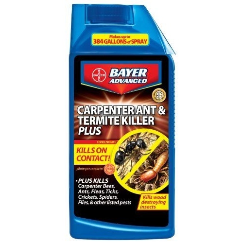 Ant and Termite Killer, Liquid, Brush, Spray Application, 32 oz Bottle Light Beige/White