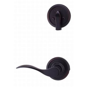 Right Hand Bordeau Interior Single Cylinder Handleset Trim for Lexington or Colonial with Adjustable Latch and Round Corner Strikes Oil Rubbed Bronze Finish