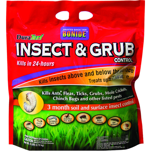 Insect and Grub Control, Solid, 6 lb Bag Brown/Gray