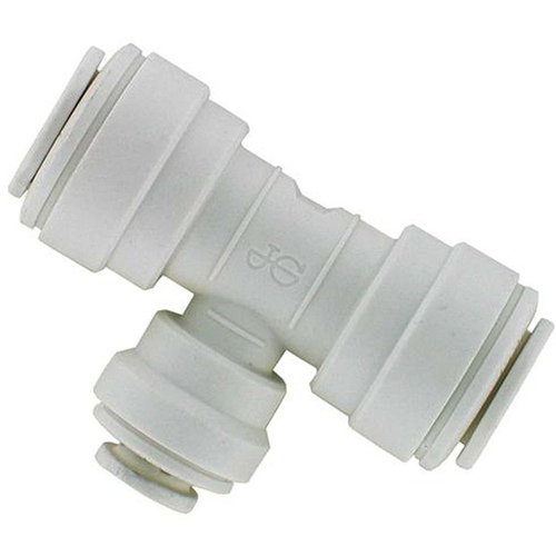 PP30121208W Reducing Pipe Tee, 3/8 x 1/4 in, Push-Fit, Polyethylene, White