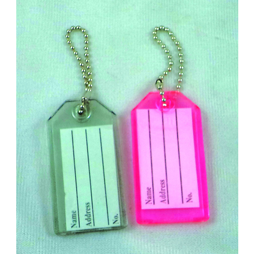 Hardware Mercantile International, LLC 20620153 I.D. Tags Plastic 2.25" x 1.25" with Chain Assorted Colors