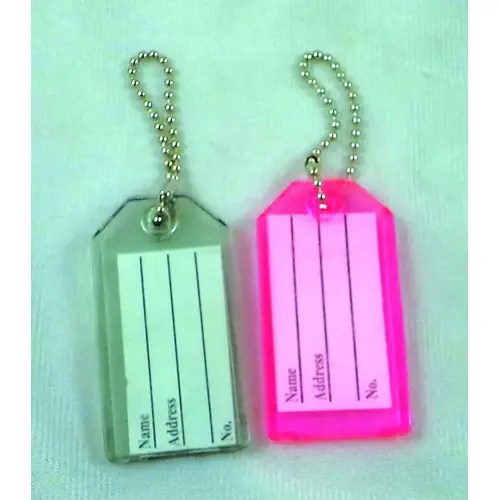 Hardware Mercantile International, LLC 20620153 I.D. Tags Plastic 2.25" x 1.25" with Chain Assorted Colors