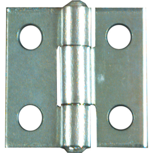 Utility Hinge, 1 in W Frame Leaf, 0.045 in Thick Frame Leaf, Aluminum/Cold Rolled Steel, Zinc - pack of 2