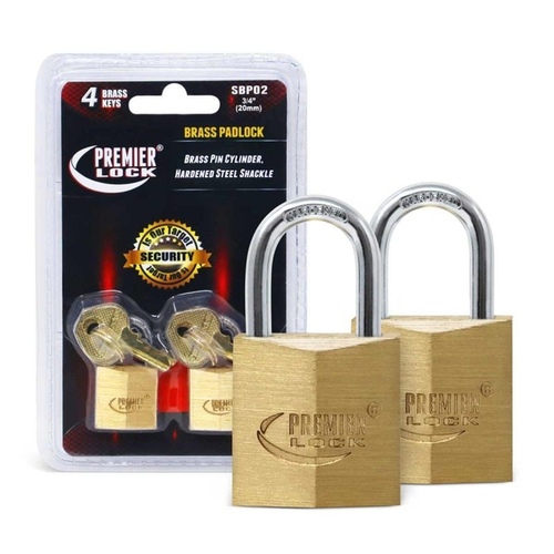 Grip Tight Tools SBP02 Grip Tight 3/4" Brass Lock - 2pk. Keyed Alike