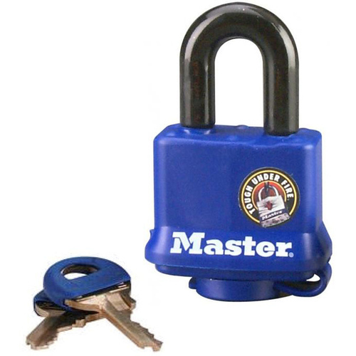 Padlock, Keyed Different Key, 9/32 in Dia Shackle, 1-1/16 in H Shackle, Steel Shackle, Steel Body Laminated