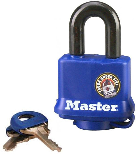 Master Lock 312D Padlock, Keyed Different Key, 9/32 in Dia Shackle, 1-1/16 in H Shackle, Steel Shackle, Steel Body Laminated