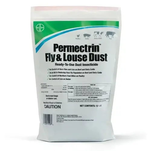 Bayer Animal Health 003-80772106 Permectrin Fly & Louse Dust 12.5-LB Bag