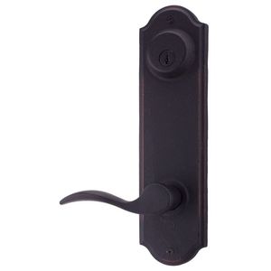 Right Hand Carlow Double Cylinder Handleset Trim for Stonebriar or Wiltshire with Adjustable Latch and Round Corner Strikes Oil Rubbed Bronze Finish