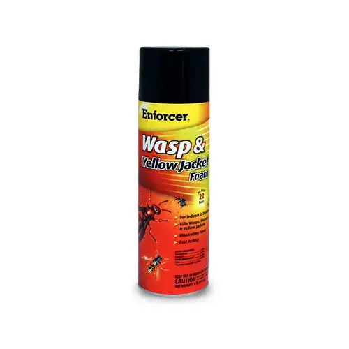 Enforcer FWH16 Wasp and Yellow Jacket Foam, Gas, Spray Application, 16 oz Aerosol Can Clear