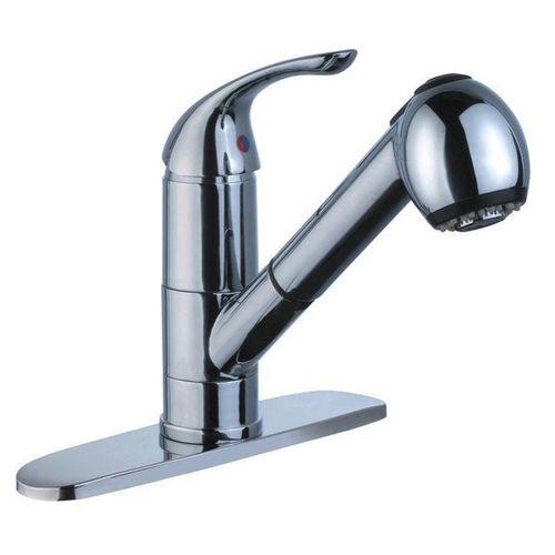 Compass Manufacturing Int'l 191-6576 Kitchen Faucet Single-Handle Pull-Out 2.2-GPM Chrome with Plastic Sprayer