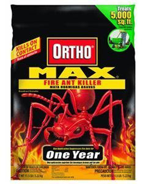 Ortho 0200310 Fire Ant Killer, Granular, Spreader Application, Residential Lawns, 11.5 lb Bag Brown