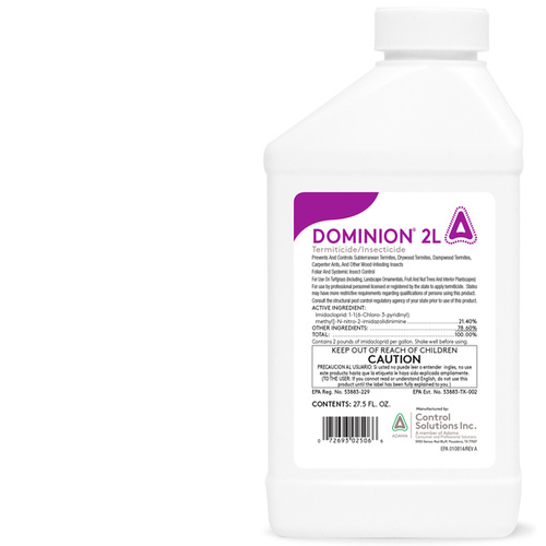 CONTROL SOLUTIONS INC 82002506 Dominion 2L Termiticide/Insecticide, Liquid, Ornamentals, Pre and Post-Construction, Turf, 27.5 fl-oz Eggshell White