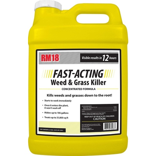 RM18 75437 Grass & Weed Killer Plus Diquat, Fast-Acting, Concentrate, 2.5-Gallons