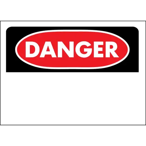 Danger Sign, Rectangular, White Background, Polyethylene, 14 in W x 10 in H Dimensions - pack of 5