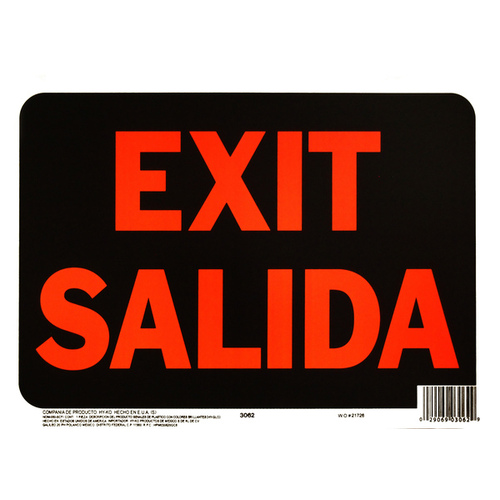 EXIT - SALIDA 9" x 12" - Polystyrene - pack of 10