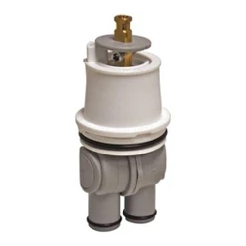 Faucet Cartridge, Plastic, 4-3/8 in L, For: Delta Monitor 13/14 Single Handle Tub Shower Faucets Gray/White