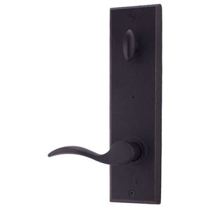 Right Hand Carlow Interior Single Cylinder Handleset Trim for Greystone or Rockford with Adjustable Latch and Round Corner Strikes Oil Rubbed Bronze Finish