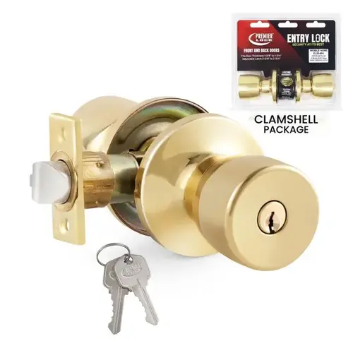 Grip Tight Tools Mobile Home Entry Lockset - Brass Finish - Tulip Style