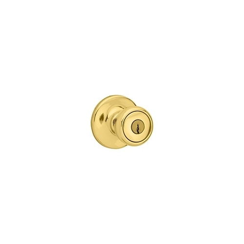 Mobile Home Polished Brass Keyed Entry Door Knob