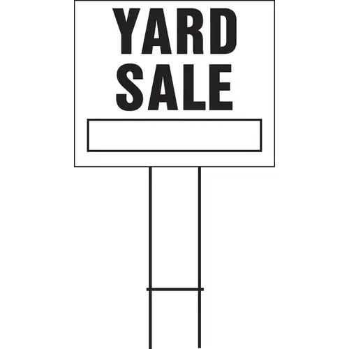 Lawn Sign, YARD SALE, Black Legend, Plastic, 24 in W x 19 in H Dimensions