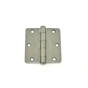 3-1/2" x 3-1/2" 1/4" Radius Full Mortise Standard Weight Plain Bearing Hinge # 009060 Antique Brass Finish