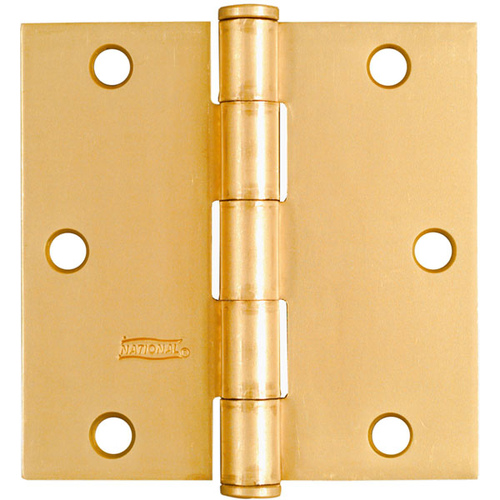 Door Hinge - Mortise 3-1/2" x 3-1/2" - Brass pack of 2