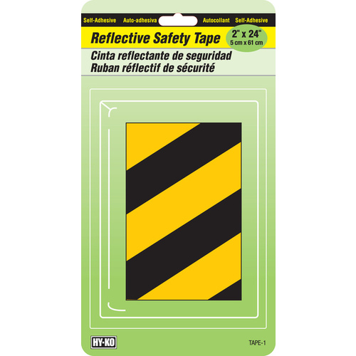 Reflective Safety Tape 24" Rectangle Black/Yellow Black/Yellow - pack of 5