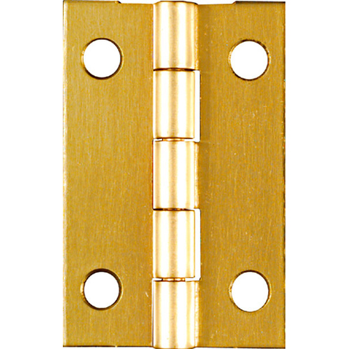 Decorative Narrow Hinge, 1-1/2 in H Door Leaf, 0.04 in Thick Door Leaf, Brass, Solid Brass - pack of 2