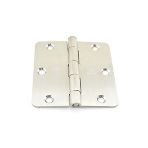 3-1/2" x 3-1/2" 1/4 Radius Full Mortise Residential Hinge # 030232 Satin Stainless Steel Finish