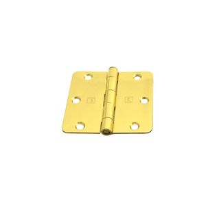 3-1/2" x 3-1/2" 1/4 Radius Full Mortise Residential Hinge # 030229 Bright Brass Finish
