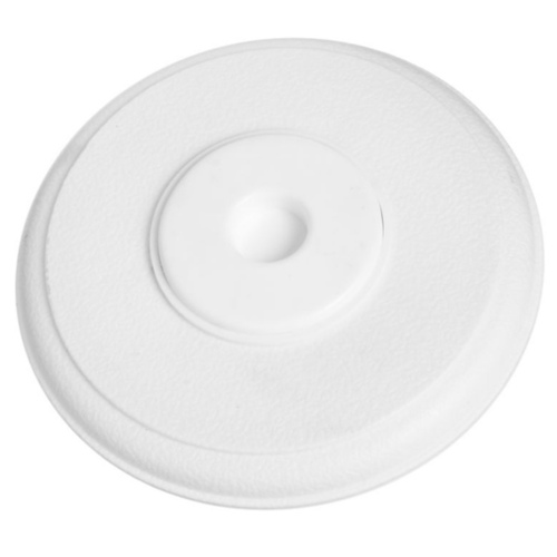 Door Stop, 5-3/8 in Dia Base, 11/16 in Projection, Plastic, White